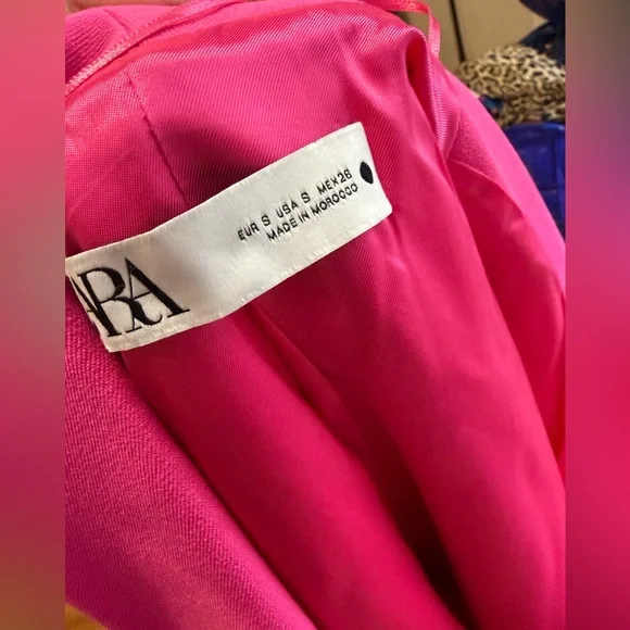Zara Elegant Pink Feather-Trimmed Womens Blazer Size S NWOT - Picture 9 of 10